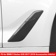 Load image into Gallery viewer, 2Pcs Car Fender Vents Decorative Cover Trim Carbon Fiber Style Fit for BMW 5 Series G30 2017 2018 Accessories Interior
