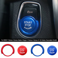 Load image into Gallery viewer, 2Pcs Car Engine Ignition Start Stop Ring Case Sticker Styling For BMW 1 Series 2 Series Station Wagon 3 Series 4 Series X1 X2 Button Decoration Switch Accessories Covers

