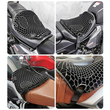 Load image into Gallery viewer, 2Pcs/Set Motorcycle Seat Cushion Air Mesh Fabric Comfort Honeycomb Autobike Shock Absorbing Decompression Cover Pressure Relief Cushion

