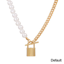 Load image into Gallery viewer, Creative Vintage Metal Lock Pendant Pearl Necklace Clavicle Chain Fashion Pearl Necklace Jewelry Accessories
