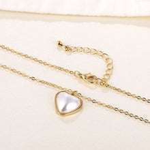 Load image into Gallery viewer, Simple White Mother-of-pearl Heart-Shaped Pendant Necklace Metal Chain Clavicle Chain Fashion Necklace Jewelry Accessories
