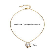 Load image into Gallery viewer, Simple White Mother-of-pearl Heart-Shaped Pendant Necklace Metal Chain Clavicle Chain Fashion Necklace Jewelry Accessories
