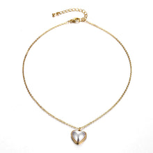 Load image into Gallery viewer, Simple White Mother-of-pearl Heart-Shaped Pendant Necklace Metal Chain Clavicle Chain Fashion Necklace Jewelry Accessories

