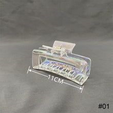 Load image into Gallery viewer, Women Laser Colorful Transparent Hair Clip Fashion All-match Simple Hair Clip Hairpin Hair Accessories
