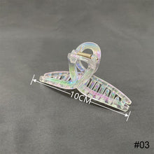 Load image into Gallery viewer, Women Laser Colorful Transparent Hair Clip Fashion All-match Simple Hair Clip Hairpin Hair Accessories

