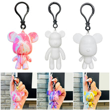 Load image into Gallery viewer, 6.5cm/8cm Fluid Bear Set Handmade DIY Graffiti Bearbrick Keychain Manual Parent-child Toys Fluid Painting Violent Bear
