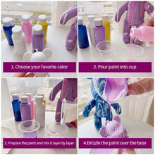Load image into Gallery viewer, 6.5cm/8cm Fluid Bear Set Handmade DIY Graffiti Bearbrick Keychain Manual Parent-child Toys Fluid Painting Violent Bear

