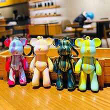 Load image into Gallery viewer, 6.5cm/8cm Fluid Bear Set Handmade DIY Graffiti Bearbrick Keychain Manual Parent-child Toys Fluid Painting Violent Bear
