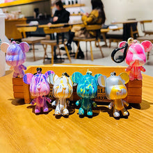 Load image into Gallery viewer, 6.5cm/8cm Fluid Bear Set Handmade DIY Graffiti Bearbrick Keychain Manual Parent-child Toys Fluid Painting Violent Bear

