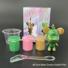 Load image into Gallery viewer, 6.5cm/8cm Fluid Bear Set Handmade DIY Graffiti Bearbrick Keychain Manual Parent-child Toys Fluid Painting Violent Bear
