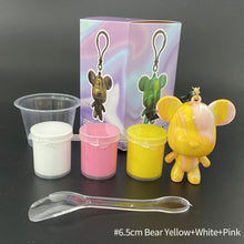 Load image into Gallery viewer, 6.5cm/8cm Fluid Bear Set Handmade DIY Graffiti Bearbrick Keychain Manual Parent-child Toys Fluid Painting Violent Bear
