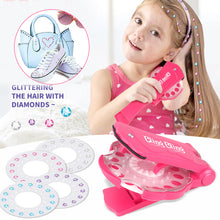 Load image into Gallery viewer, 180 Gems Kit Shining Diamond Hair Decoration Stapler Machine Girls Hair Makeup Play Rhinestone Ornament Machine Jewel Toy
