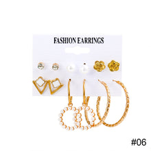 Load image into Gallery viewer, Fashion Simple Geometric Metal Earrings Set Butterfly Pearl Earrings Jewelry Accessories for Women
