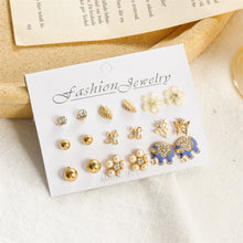 Load image into Gallery viewer, Creative Simple Stud Earrings Set Cute Elephant Pearl Earrings Fashion Temperament Earrings Jewelry Accessories
