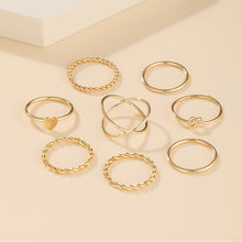 Load image into Gallery viewer, Simple Alloy Ring Set Creative Vintage Multilayer Cross Open Ring Jewelry Accessories Gift for Women
