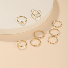 Load image into Gallery viewer, Simple Alloy Ring Set Creative Vintage Multilayer Cross Open Ring Jewelry Accessories Gift for Women
