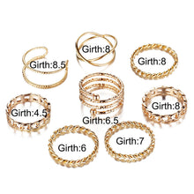 Load image into Gallery viewer, Simple Alloy Ring Set Creative Vintage Multilayer Cross Open Ring Jewelry Accessories Gift for Women

