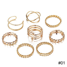 Load image into Gallery viewer, Simple Alloy Ring Set Creative Vintage Multilayer Cross Open Ring Jewelry Accessories Gift for Women
