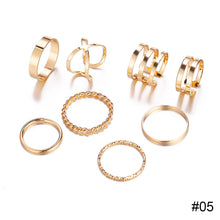 Load image into Gallery viewer, Simple Alloy Ring Set Creative Vintage Multilayer Cross Open Ring Jewelry Accessories Gift for Women
