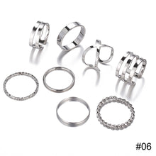Load image into Gallery viewer, Simple Alloy Ring Set Creative Vintage Multilayer Cross Open Ring Jewelry Accessories Gift for Women
