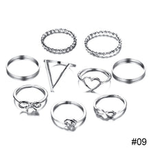 Load image into Gallery viewer, Simple Alloy Ring Set Creative Vintage Multilayer Cross Open Ring Jewelry Accessories Gift for Women
