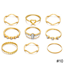Load image into Gallery viewer, Simple Alloy Ring Set Creative Vintage Multilayer Cross Open Ring Jewelry Accessories Gift for Women
