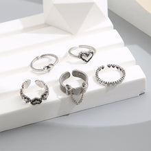Load image into Gallery viewer, Creative Simple Retro Open Heart Ring Set Hollow Niche Design Ring Women Jewelry Accessories Gift
