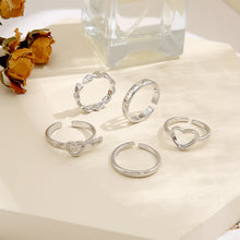 Load image into Gallery viewer, Creative Simple Retro Open Heart Ring Set Hollow Niche Design Ring Women Jewelry Accessories Gift
