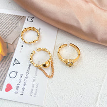 Load image into Gallery viewer, Creative Simple Retro Open Heart Ring Set Hollow Niche Design Ring Women Jewelry Accessories Gift
