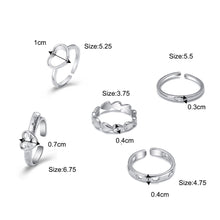 Load image into Gallery viewer, Creative Simple Retro Open Heart Ring Set Hollow Niche Design Ring Women Jewelry Accessories Gift
