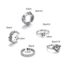 Load image into Gallery viewer, Creative Simple Retro Open Heart Ring Set Hollow Niche Design Ring Women Jewelry Accessories Gift
