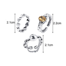 Load image into Gallery viewer, Creative Simple Retro Open Heart Ring Set Hollow Niche Design Ring Women Jewelry Accessories Gift
