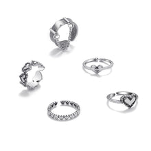 Load image into Gallery viewer, Creative Simple Retro Open Heart Ring Set Hollow Niche Design Ring Women Jewelry Accessories Gift
