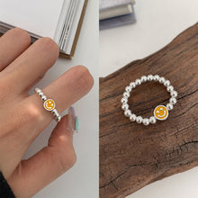 Load image into Gallery viewer, Colorful Beaded Smiley Beaded Rings Niche Design Rings Colorful Rings Elastic Rope Ring Women Jewelry Accessories
