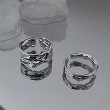 Load image into Gallery viewer, Personalized Niche Design Ring Irregular Opening Adjustable Ring Plain Circle Texture Ring Jewelry Accessories
