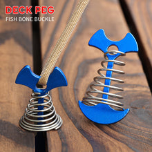 Load image into Gallery viewer, 5/10Pcs Tent Rope Buckle Adjustable Plank Floor Spring Fishbone Anchor Tent Pegs Awning Fixed Nails Camping Tent Hooks

