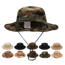 Load image into Gallery viewer, Men Camouflage Hat Tactical US Army Bucket Hats Military Panama Summer Cap Hunting Hiking Outdoor Camo Sun Caps

