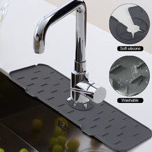 Load image into Gallery viewer, Silicone Faucet Mat Faucet Water Catcher Mat Kitchen Faucet Sink Splash Guard Sink Draining Pad Behind Faucet Drip Protector
