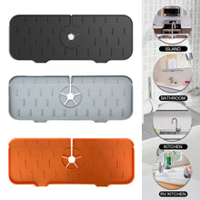 Load image into Gallery viewer, Silicone Faucet Mat Faucet Water Catcher Mat Kitchen Faucet Sink Splash Guard Sink Draining Pad Behind Faucet Drip Protector
