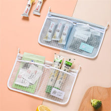 Load image into Gallery viewer, Refrigerator Storage Mesh Bag Hanging Household Classification Storage Bag Double Compartment Refrigerator Storage Hanging Bag
