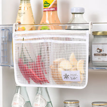 Load image into Gallery viewer, Refrigerator Storage Mesh Bag Hanging Household Classification Storage Bag Double Compartment Refrigerator Storage Hanging Bag
