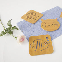 Load image into Gallery viewer, Wooden Coaster Cute Kitchen Fibre Wood Board Anti-heat Hot Pot Table Place Mat Coaster Anti Slip Pad
