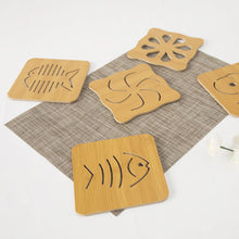 Load image into Gallery viewer, Wooden Coaster Cute Kitchen Fibre Wood Board Anti-heat Hot Pot Table Place Mat Coaster Anti Slip Pad
