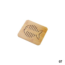 Load image into Gallery viewer, Wooden Coaster Cute Kitchen Fibre Wood Board Anti-heat Hot Pot Table Place Mat Coaster Anti Slip Pad
