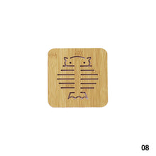 Load image into Gallery viewer, Wooden Coaster Cute Kitchen Fibre Wood Board Anti-heat Hot Pot Table Place Mat Coaster Anti Slip Pad

