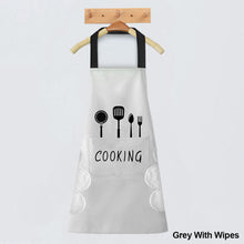 Load image into Gallery viewer, Waterproof Kitchen Apron Hand-wiping Oil-Proof Cooking Apron Chef Apron With Big Pocket Women Baking BBQ Accessories
