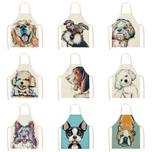 Load image into Gallery viewer, Cute Waterproof Kitchen Apron Dog Animal Series Household Oil-Proof Coffee Chef Apron Women Baking BBQ Accessories
