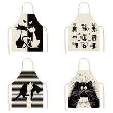 Load image into Gallery viewer, Cute Waterproof Kitchen Apron Cartoon Cat Household Oil-Proof Coffee Chef Apron Women Baking BBQ Accessories
