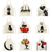 Load image into Gallery viewer, Cute Waterproof Kitchen Apron Cartoon Cat Household Oil-Proof Coffee Chef Apron Women Baking BBQ Accessories
