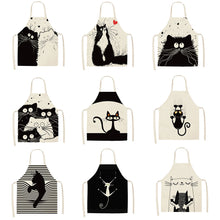 Load image into Gallery viewer, Cute Waterproof Kitchen Apron Cartoon Cat Household Oil-Proof Coffee Chef Apron Women Baking BBQ Accessories
